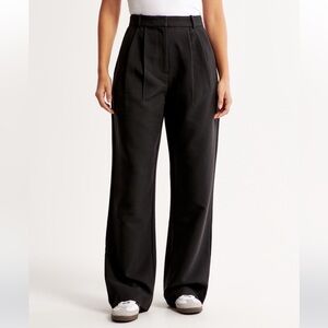 Abercrombie & Fitch Black Wide-Leg Trousers